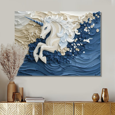 Unicorn Majestic Mythical World I - Unicorns Metal Wall Decor, Modern Metal Print