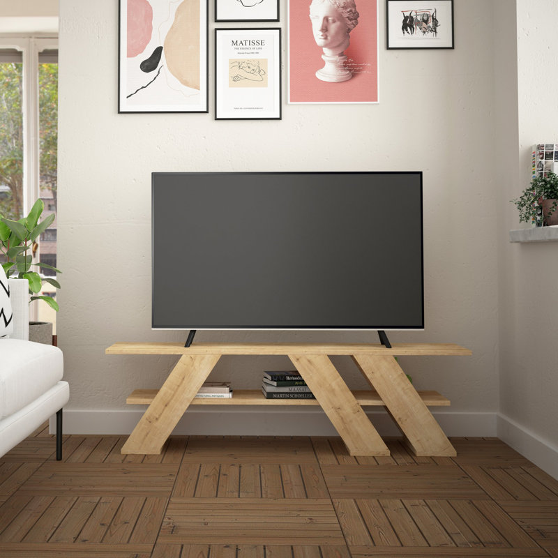 Meuble télé pour téléviseur de 60 po ou moins Armbrecht, Chêne
