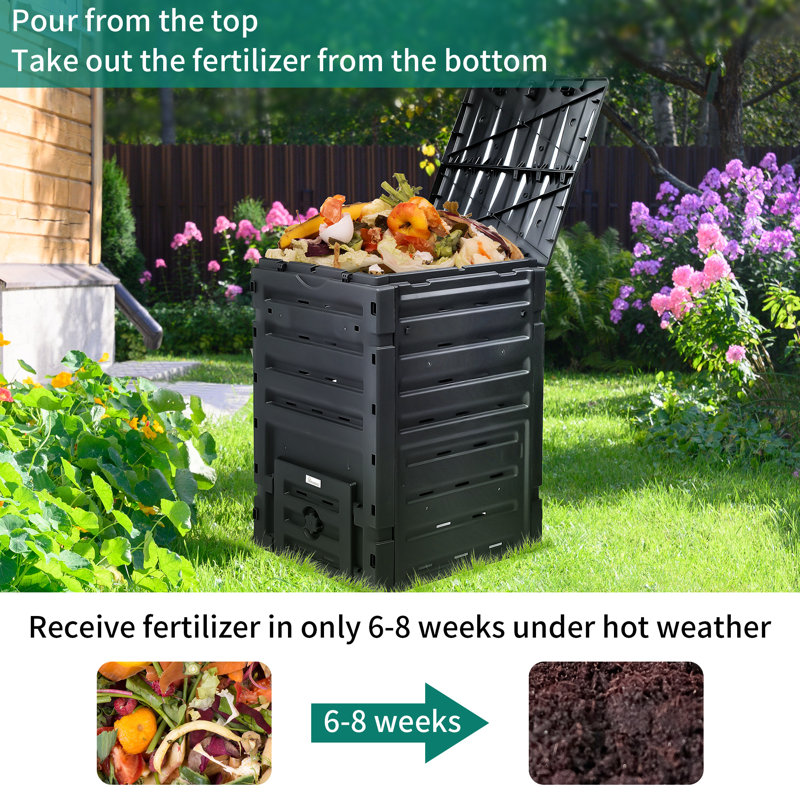 120 Gallons Plastic Outdoor Stationary Composter