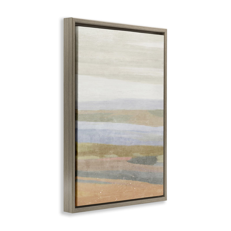 «Beach Dunes Abstraction» par Suzanne Nicoll, H 31 po x l 21 po x P 1,7 po, Cadre flottant orme Montalcino