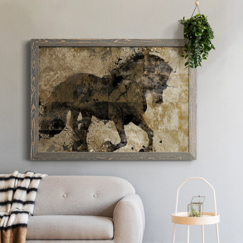" Midnight Stallion ", Gray, 31" H x 44" W x 0.75" D