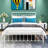White Metal Bed Frame For Queen Size, Victorian Style Headboard, And Reliable Durability Platform Bedroom, Style, Under Storage Quick Assembly