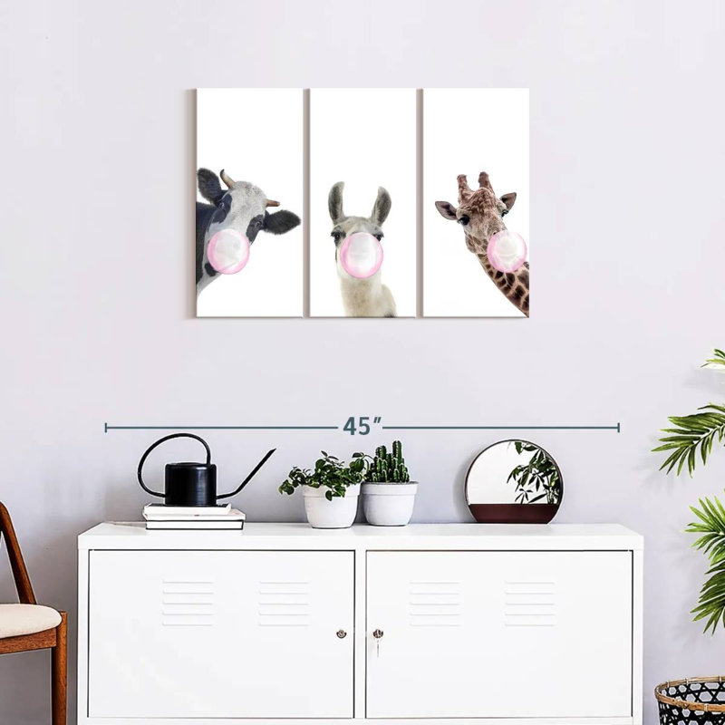 Silly Bubble Gum Animaux 3 pièces, H 20 po x l 33 po x P 1,25 po