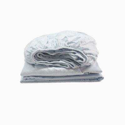 400TC Sateen Solid Cotton Fitted Sheet Fits Upto 10" Deep Pocket