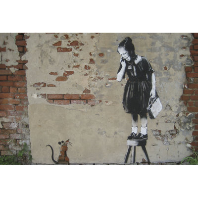 Rat Girl by Banksy - Wrapped Canvas Print