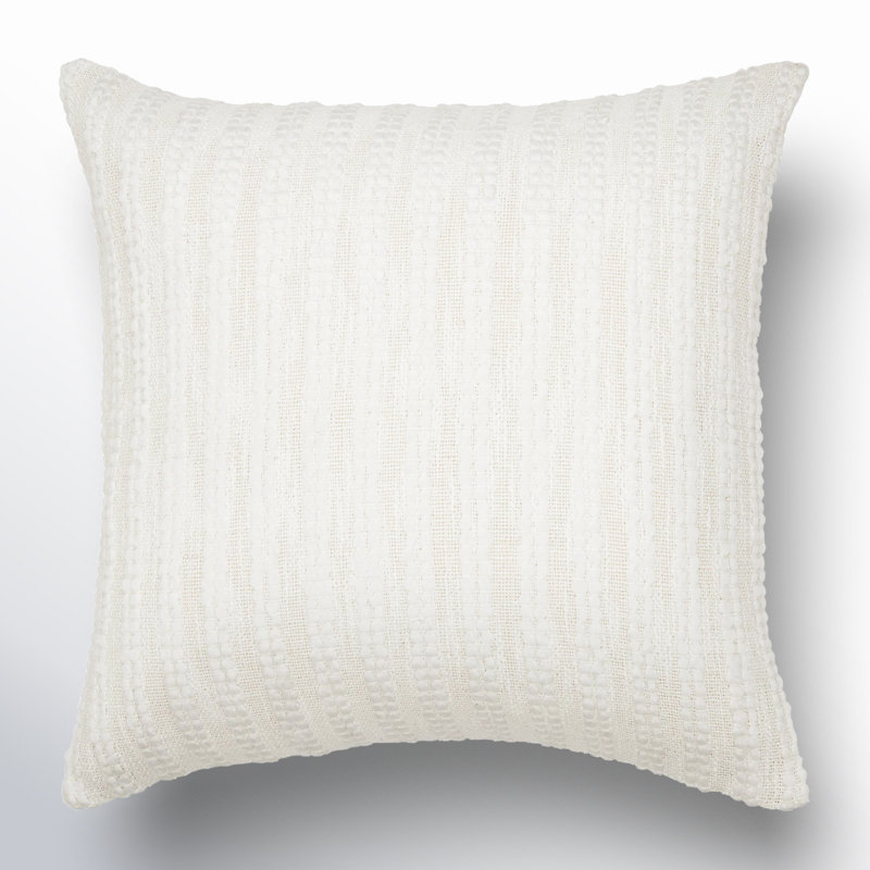 Coussin Amora, 22 po x 22 po, Polyester / bourre de polyester, Ivoire