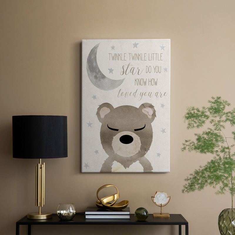Goodnight Bear - Cavas enveloppés de galerie, H 18 po x l 12 po