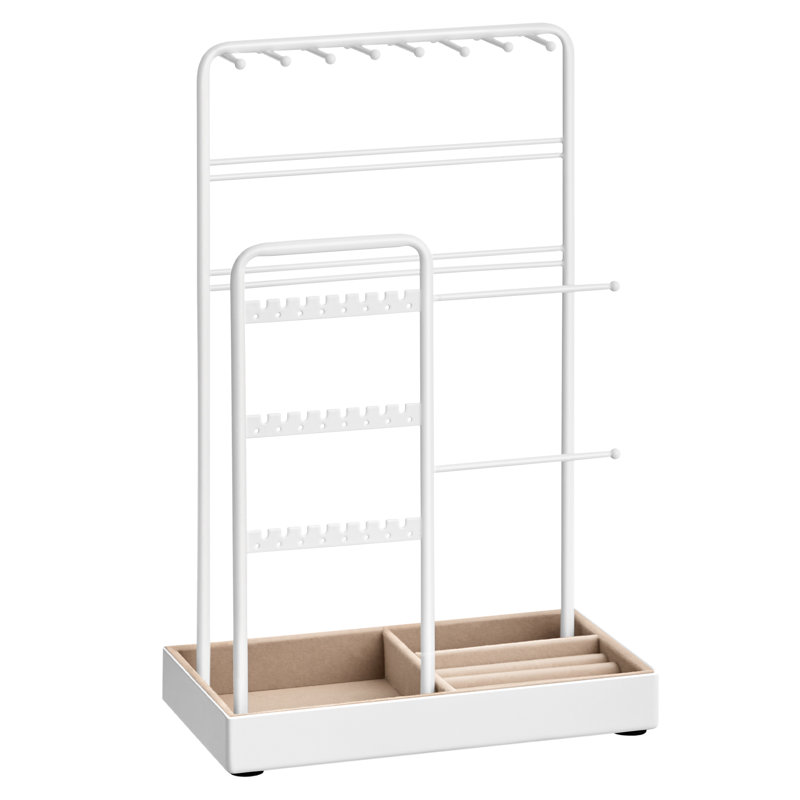 Tahtyana Steel Jewelry Stand +, White