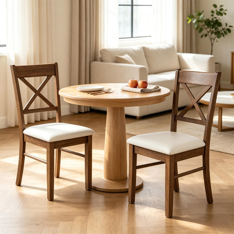 Chaises de salle à manger, Beige, noyer, Beige, noyer