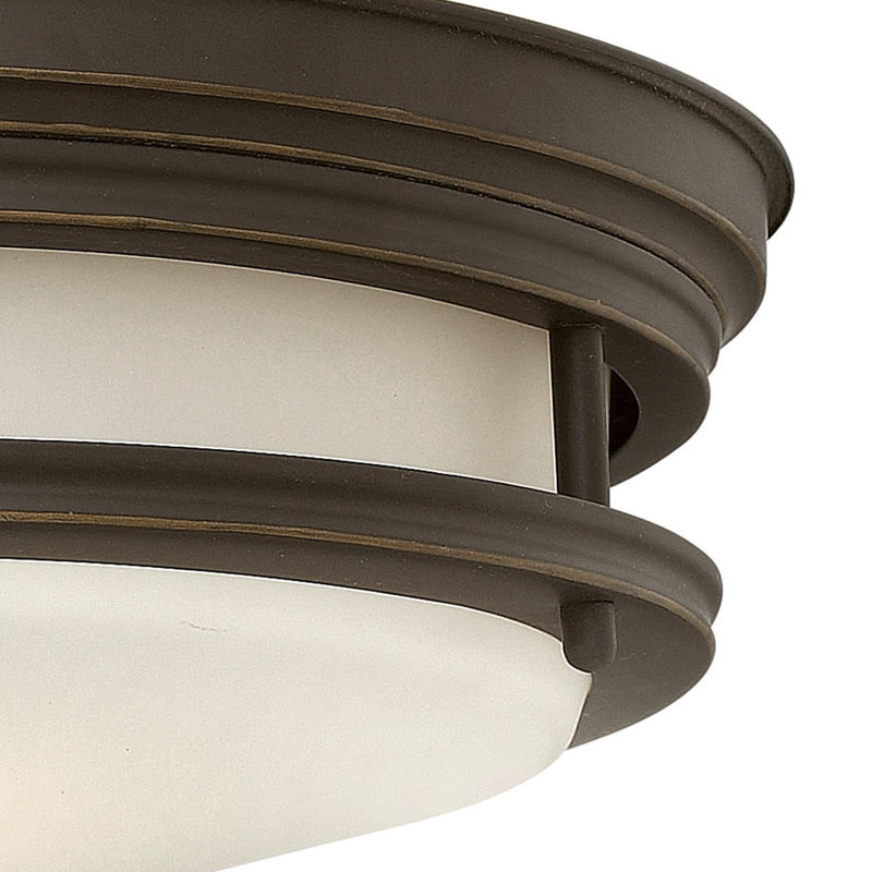 Hadley Two-Light Flush Mount Ceiling Light, Oil Rubbed Bronze, Incandescent, White