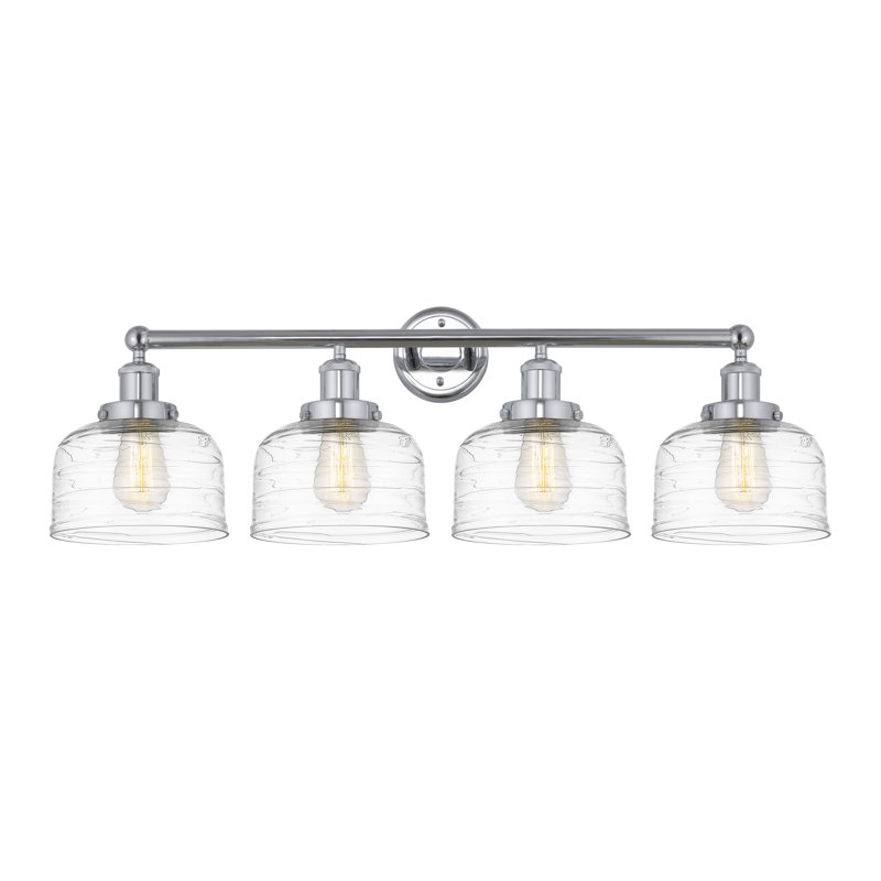 Éclairage pour meuble-lavabo à 4 lumières à intensité variable Annagene, Tourbillon déco transparent, Chrome poli