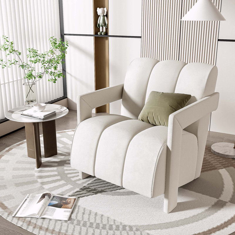 Fauteuil l 26,3 po, Polyester blanc