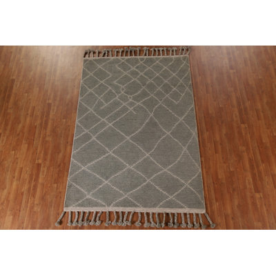 Tapis marocain en laine Trellis fait à la main 6 x 8