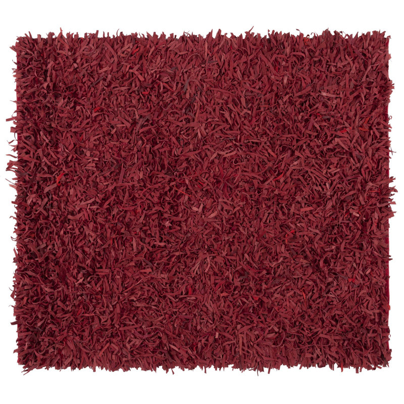 Schaefer Handwoven Leather Solid Color Rug, Square 6'