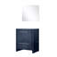 Meuble-lavabo bleu marine l 30 po x P 20 po avec comptoir en quartz blanc et miroir de 28 po à fermeture en douceur, surface rayée, beaucoup d'espace de rangement