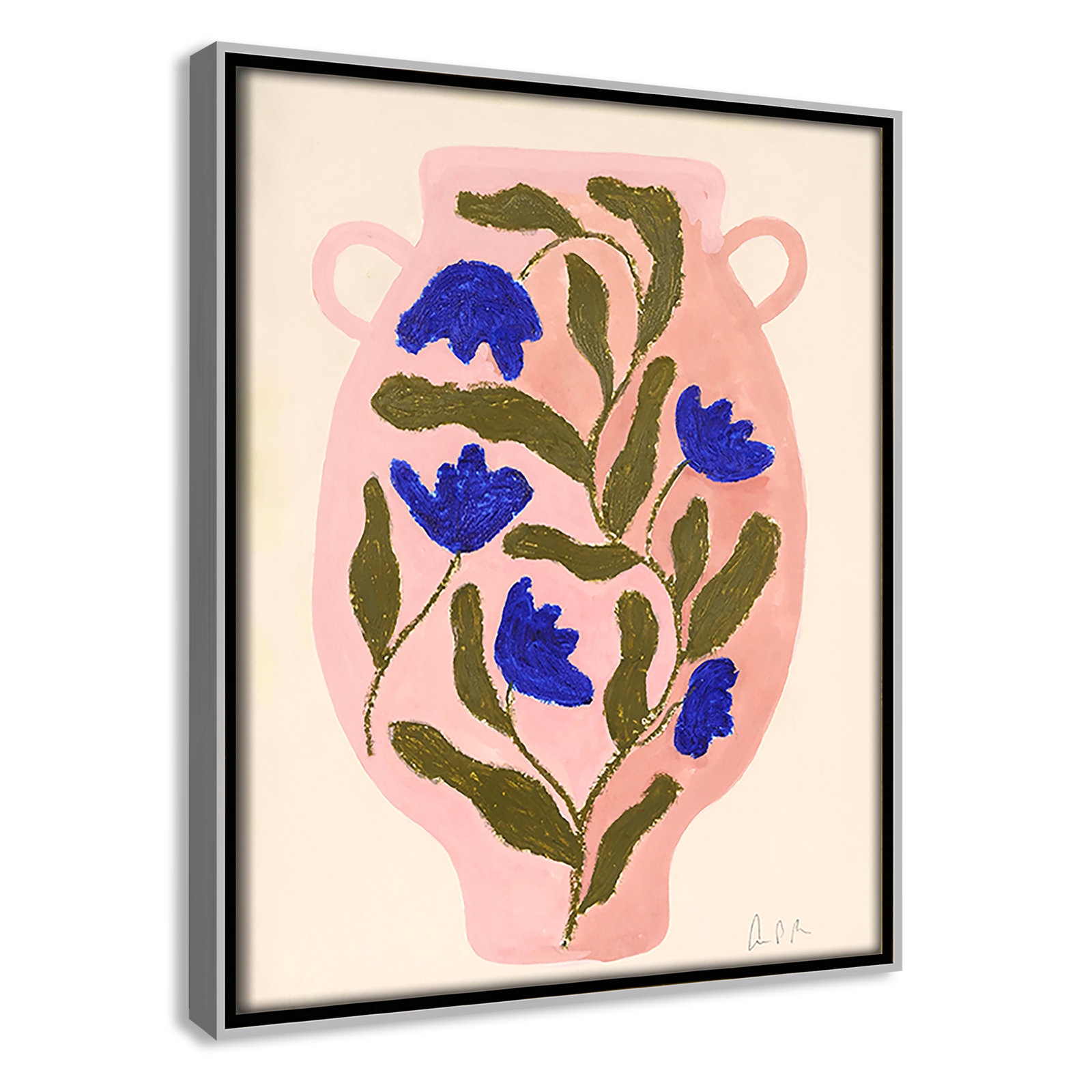 Vase No. 01 Print by Camilla Bergqvist, Silver, 11.5" H x 9.5" W