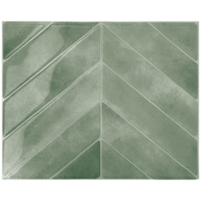 Peel and Sick Gel Backsplash Chevron Tile 11" x 9" (Set of 4)