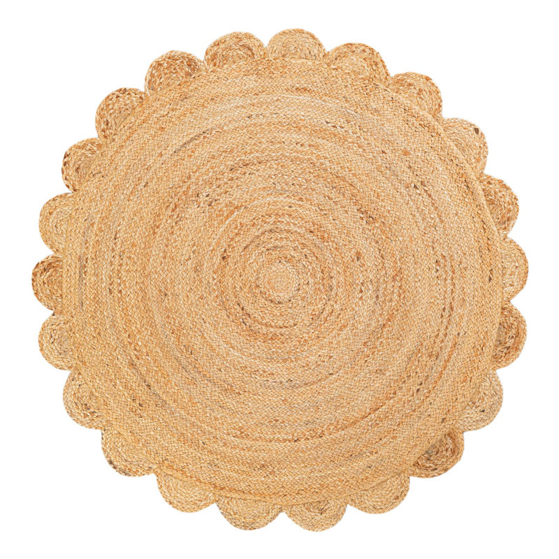 Cosner Hand Braided Area Rug, Round 4'1"