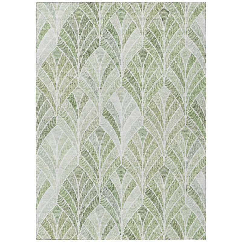 Tapis intérieur / extérieur 8 pi x 10 pi vert sauge artichaut et vert menthe