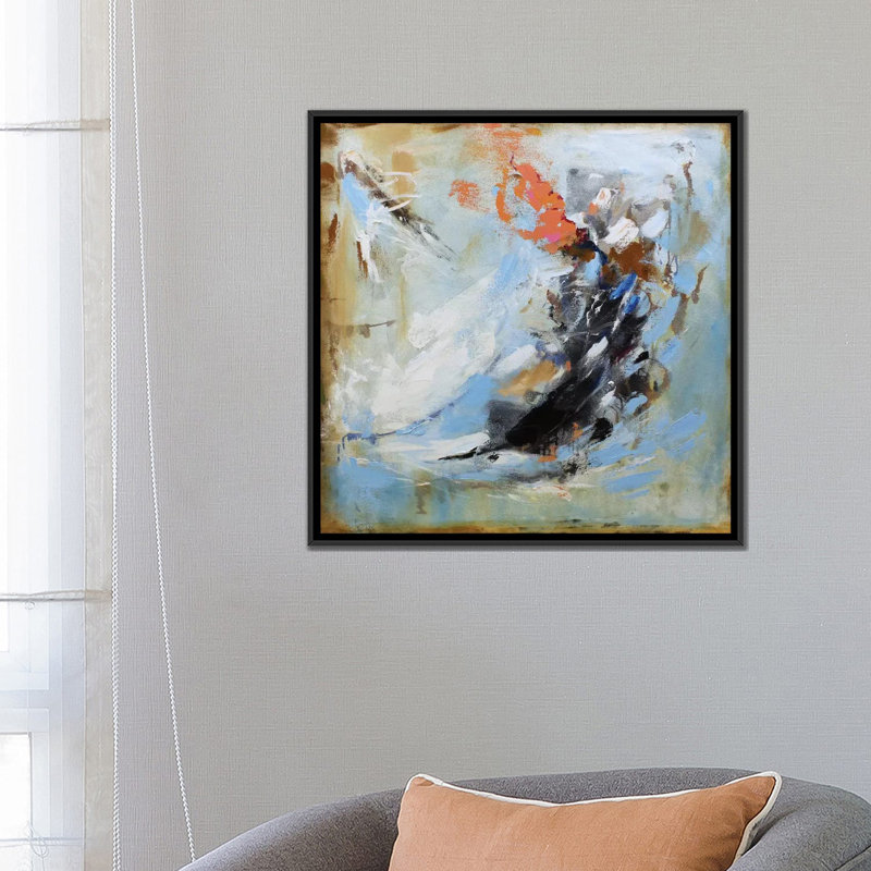 « passion ii », impression sur toile, H 18 po x l 18 po x P 1,5 po, Toile avec cadre noir, Pas de tapis