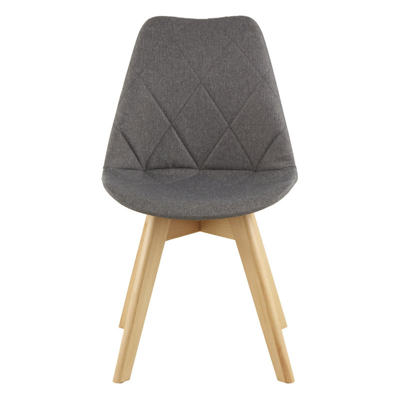 Hollier 47cm H Cotton Upholstered Side Chair in Grey