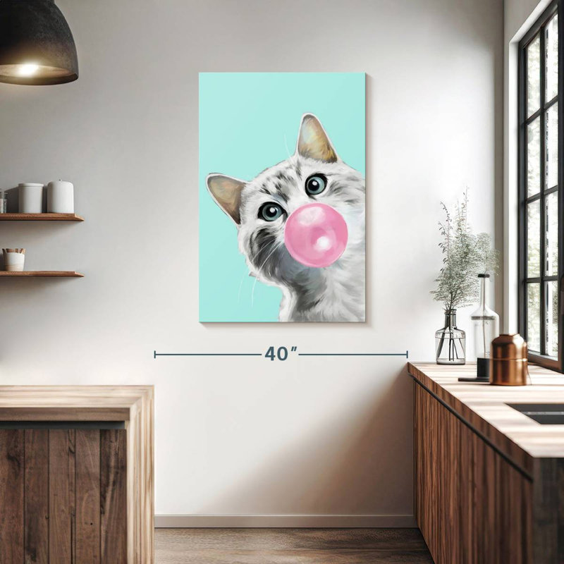 Ketti Bubble Gum Kitty II, 39" H x 26" W