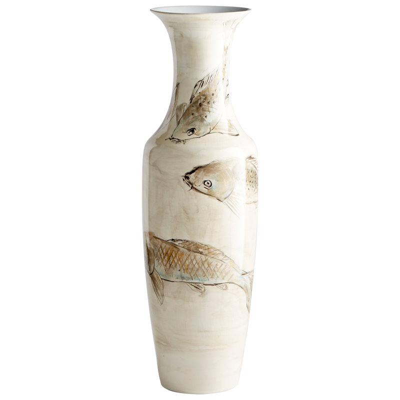 Vase de plancher en céramique Koi