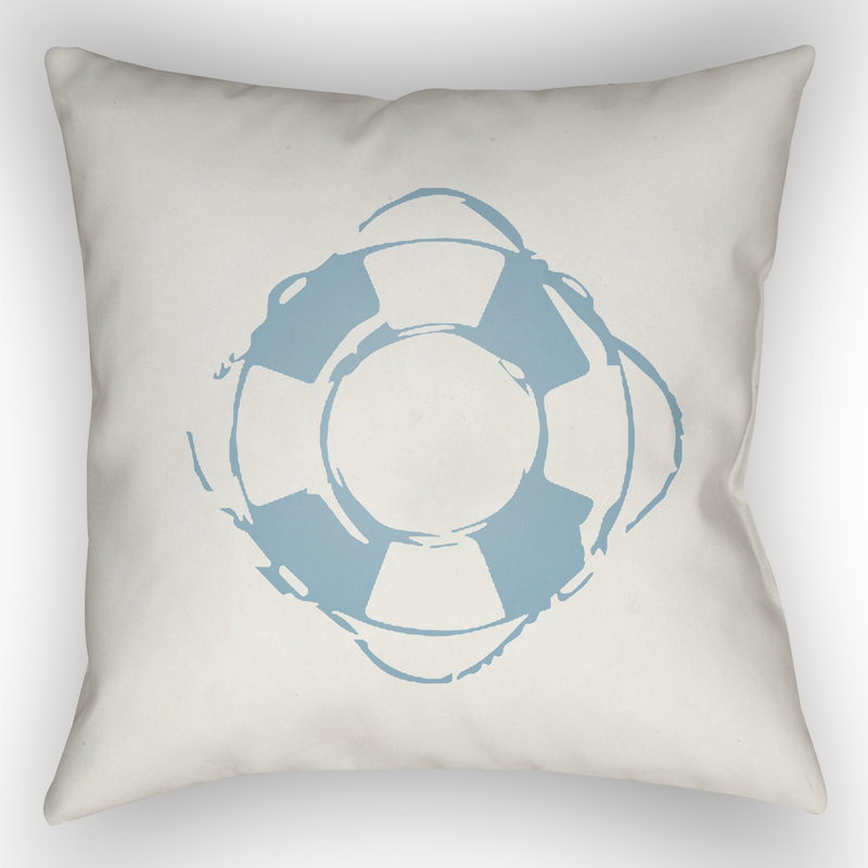  Nautical Indoor/Outdoor Throw Pillow, 18" H x 18" W x 4" D, Blue