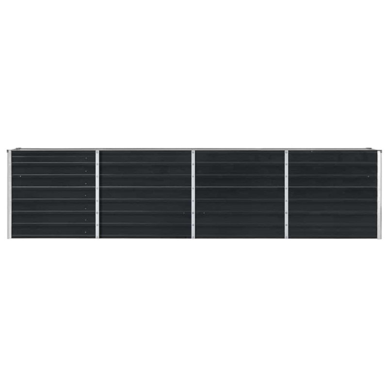 Raised Garden Bed Anthracite Galvanized Steel Large Rectangular Outdoor Garden, 126" H x 126" W x 30" D