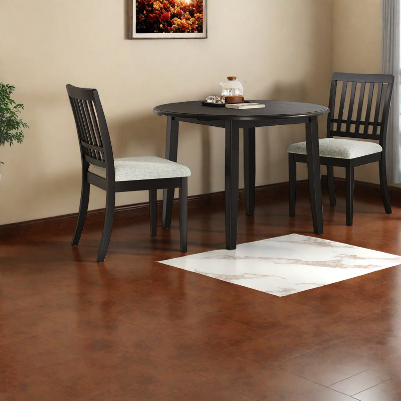 Ensembles de table de salle à manger noirs peu encombrants avec finition en bois, conception moderne pour les petites cuisines