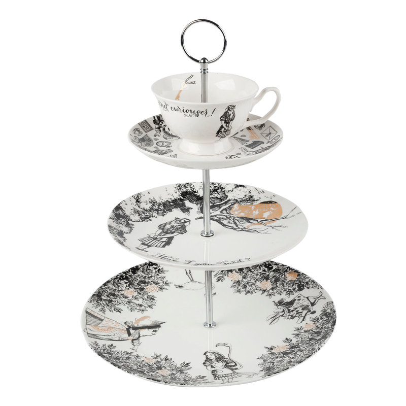 Alice In Wonderland Ceramic Tiered Stand