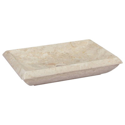 Lavabo de salle de bain vasque rectangulaire en marbre 13,8 "