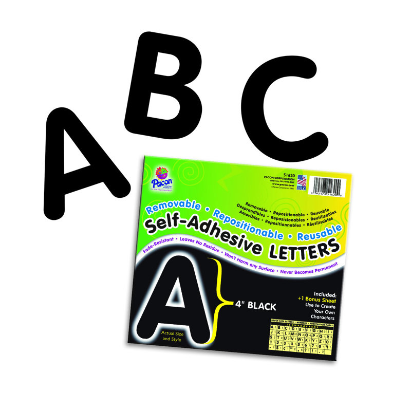 Lettres et chiffres auto-adhésifs, Noir, H 12 po x l 9 po x P 0,4 po