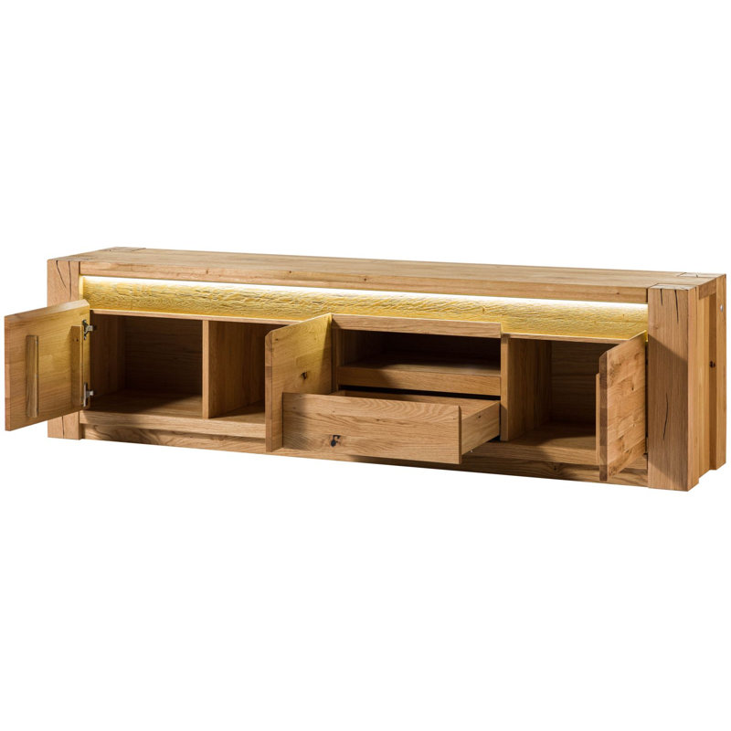 Kent Unfinished TV Stand for TVs up to 43", Natural Oak