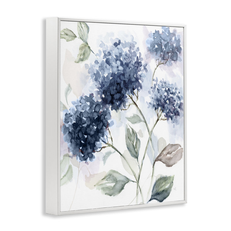 Giclée encadrée de douce brise d'hortensia, design par Nan, H 14 po x l 11 po, Estampe numérique encadrée blanc bord de mer