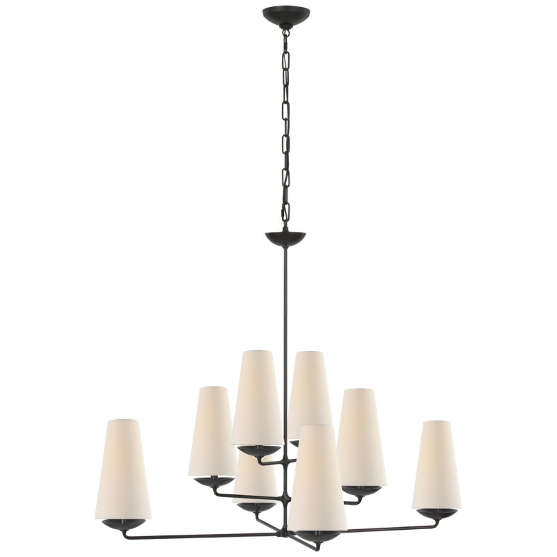 AERIN Fontaine Large Offset Chandelier, Aged Iron