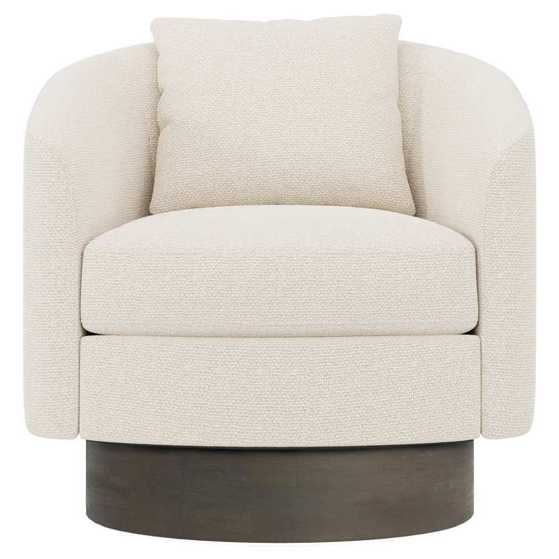 Camino Upholstered Swivel Barrel Chair, Cream Chenille 1345-002
