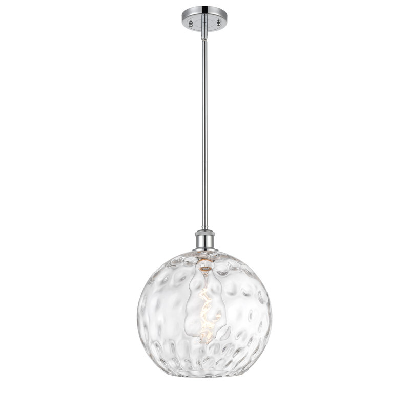Luminaire suspendu sphérique 1 lumière Cindi, Ampoule non incluse, H 15 po x l 12 po x P 12 po, Chrome poli