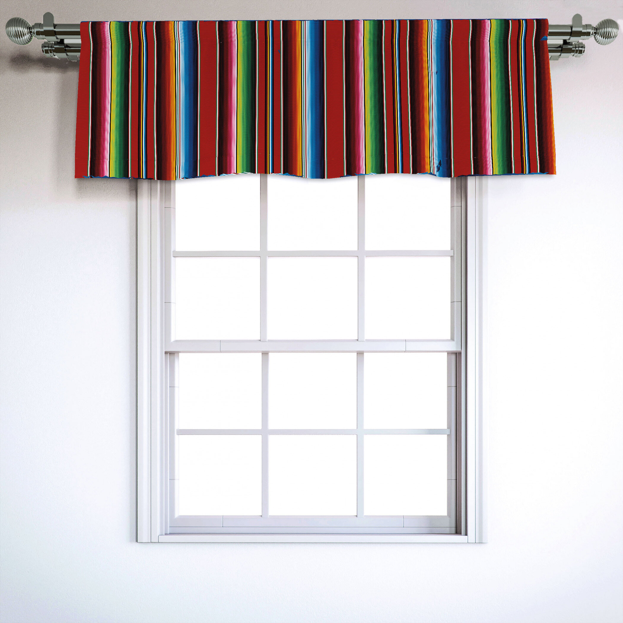 East Urban Home Abstract Sateen Ruffled 54'' W Window Valance in | Wayfair