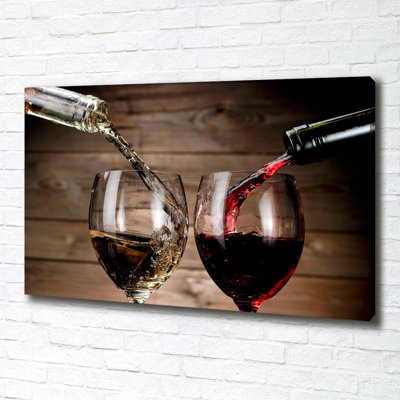 Two Glasses Of Wine - Wrapped Canvas Print