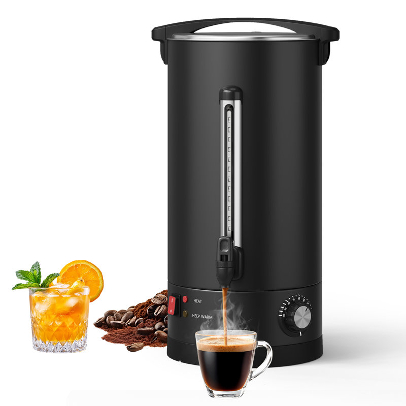 Commercial Coffee Urn Dispenser – 18L (120 Cup) Double Wall Stainless Steel, Rapid Heating, Easy Clean Large Capacity for Catering, Buffet, Office