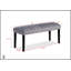 Ensemble de salle à manger 6 pièces contemporain avec table rectangulaire en faux marbre, chaises et banc rembourrés noirs, capitonnage, fabrication en bois massif