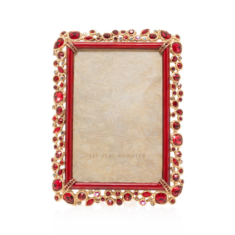 Bejeweled Collection Metal Picture Frame, Red