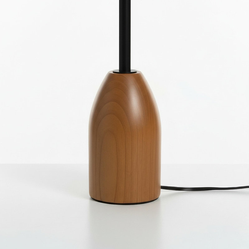 Lampe de table en bois massif avec abat-jour en lin - Mid-Century 3 couleurs pour le salon et la chambre à coucher