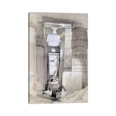Vue à travers le couloir des colonnes, Karnak, de «Égypte et Nubie», vol. 1 par David Roberts - reproduction d'art sur toile tendue