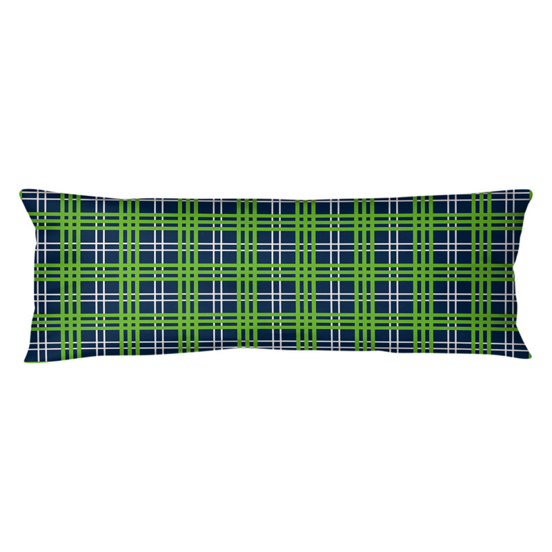 Polyester Medium Pillow, Navy/White/Green, Microfiber