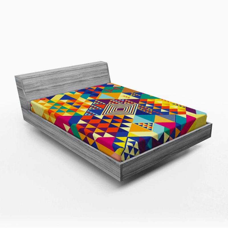 Microfiber Geometric Fitted Sheet, Full Fitted Sheet