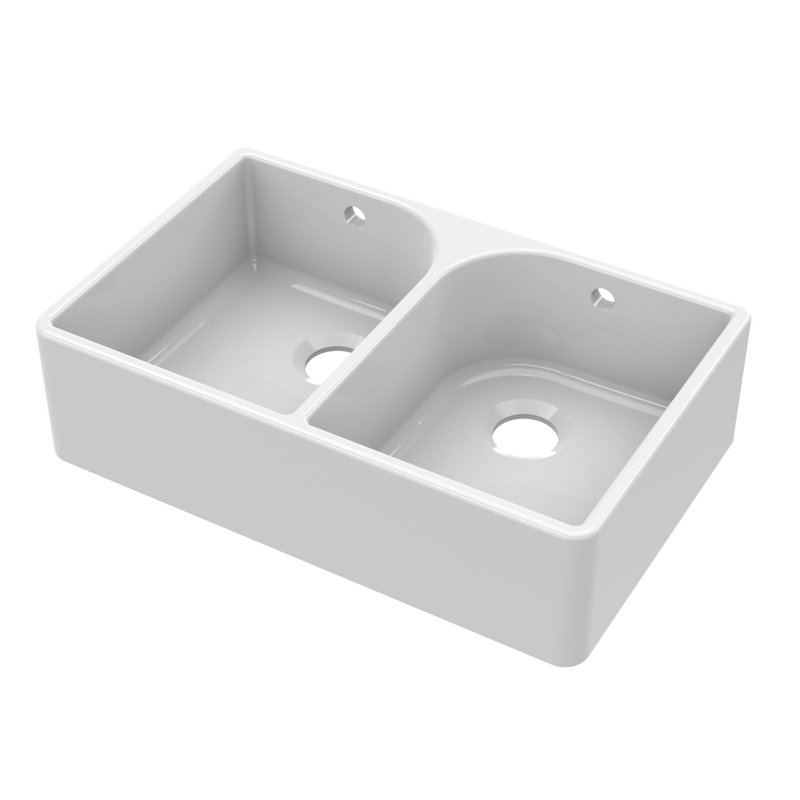 Double Bowl Belfast Kitchen Sink, 0 hole