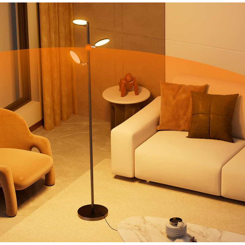 LED Floor Lamp for Living Room: 30W Dimmable Standing Light with 4 Color Temperature, 3 Rotatable LED Tree Floor Lamp with Remote and Touch Control for Bedroom Office