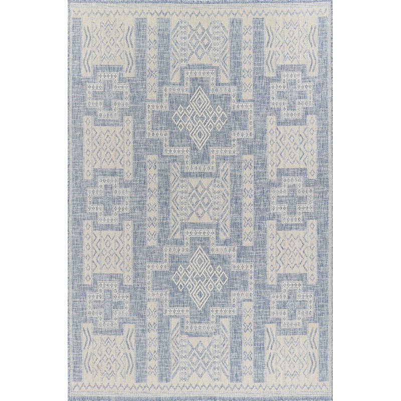 Tapis bleu Marzec, Rectangulaire 8 pi x 10 pi
